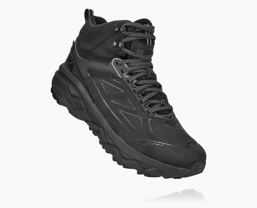 Hoka One One Mens Hiking Boots - Challenger Mid GORE-TEX - Black - RLMU04826